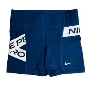 Nike Pro‎ 3 Inch Shorts Womens XS Blue Graphic Compression Mid Rise